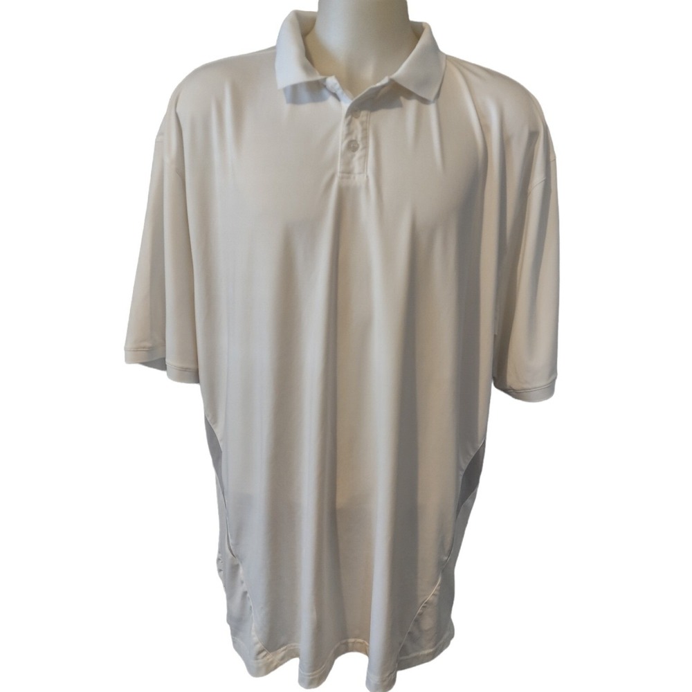 Clique Shirt Men's Size 5XL Polo Golf Short Sleeve Button Collared Classic White